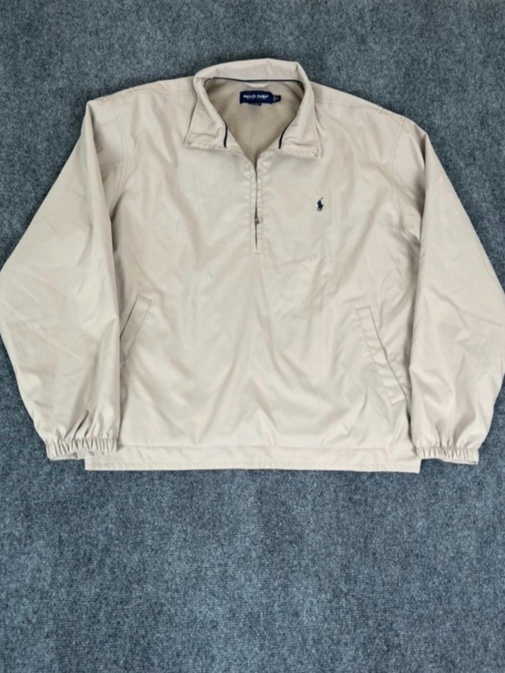 Polo Golf Ralph Lauren Beige Windbreaker Pullover Jacket